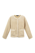 Woven Polyester Fiber Women's Jacket Casual Fall/Winter Color Clash