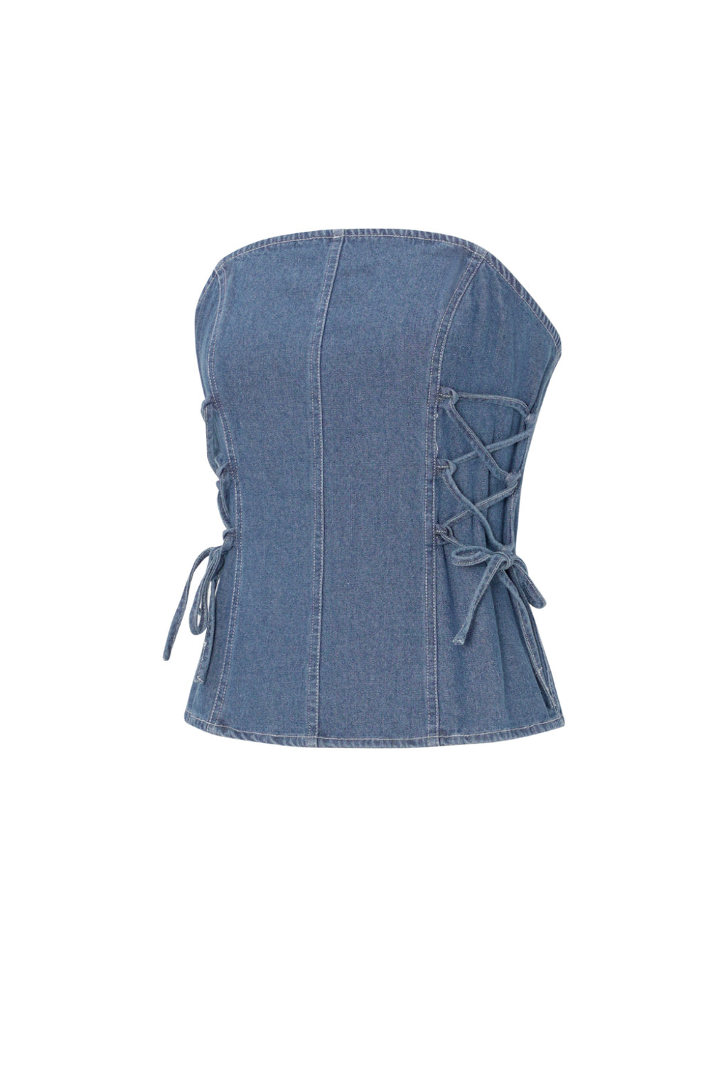 Geweven Denim Vrouwen Strapless Top Elegant Solide Kleur Lente/Zomer