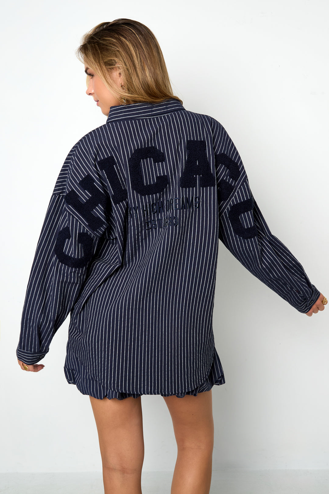 Geweven Katoen Vrouwen Overhemd Casual Letters