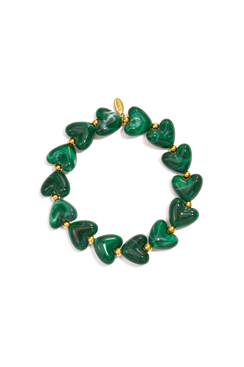 Elastieken hartjes kralenarmband