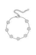 Elegante armband met zirkonia belegde bloemen