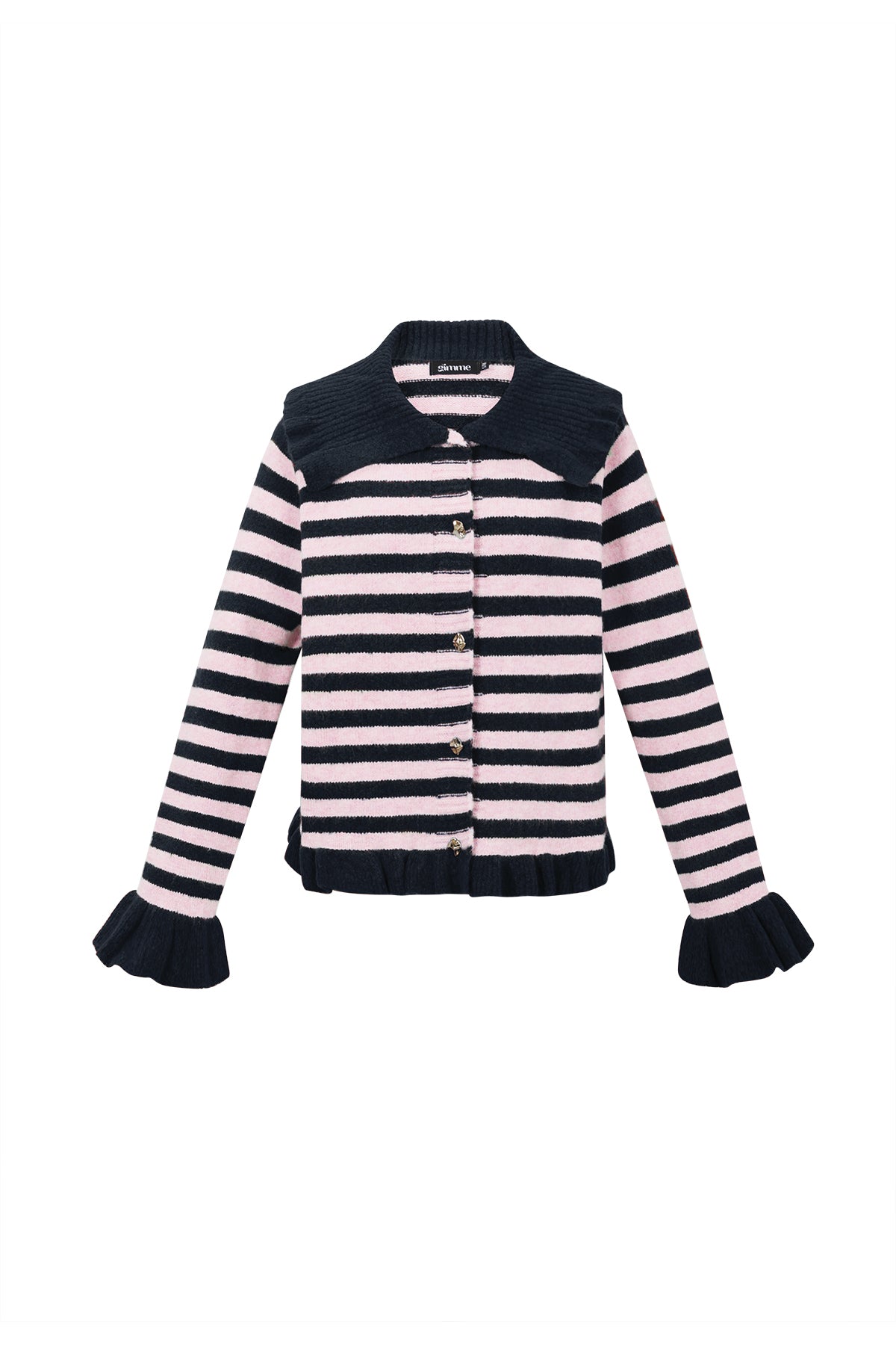 Gebreide Polyestervezel Vrouwen Cardigan Casual Strepen