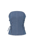 Geweven Denim Vrouwen Strapless Top Elegant Solide Kleur Lente/Zomer