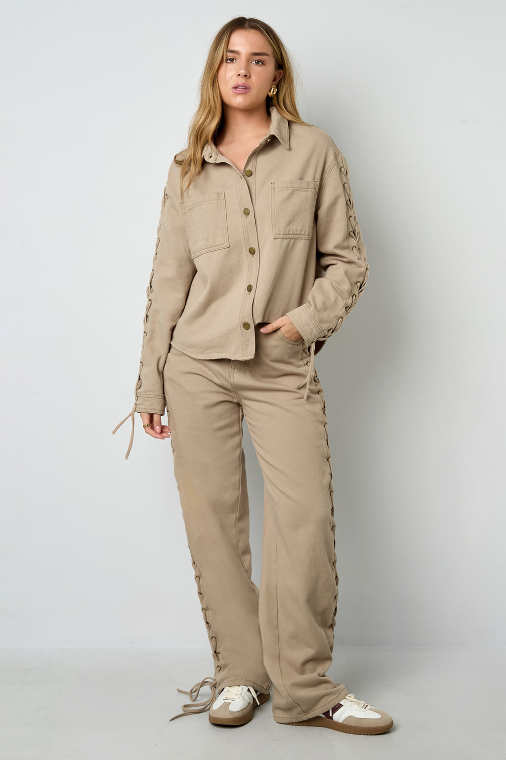 Geweven Katoen Vrouwen Jeansjack Casual Met Sluiting