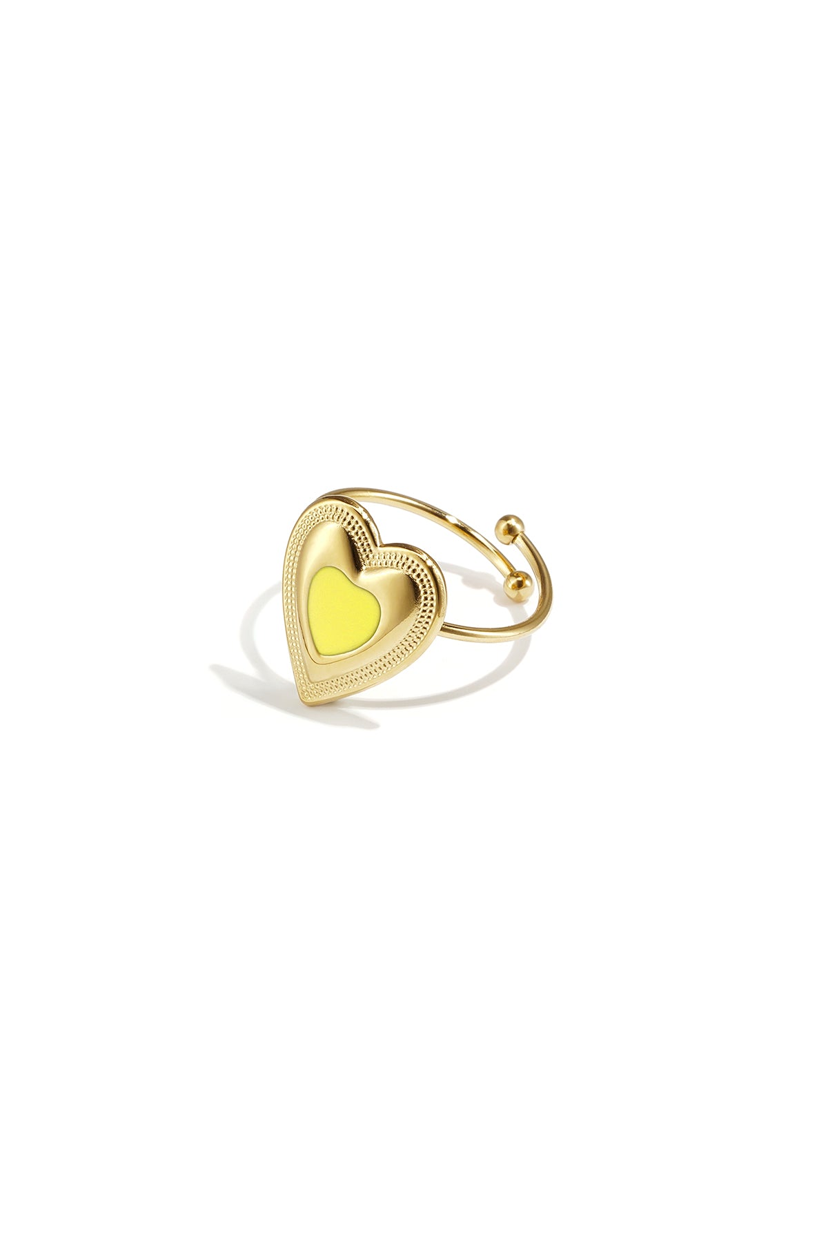 Verstelbare statement ring met gekleurd hart
