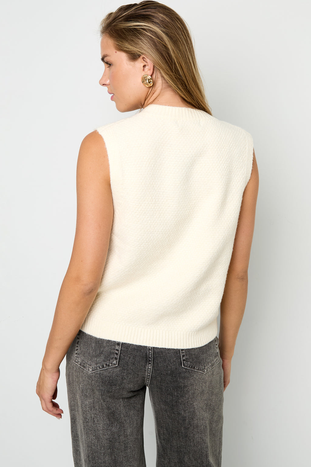 Gebreide Polyestervezel Vrouwen Gebreide Vest Casual Solide Kleur