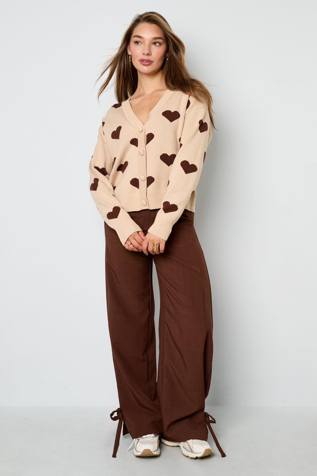 Viscose Gebreide Dames Trui Leuk Hart Patroon Herfst/Winter