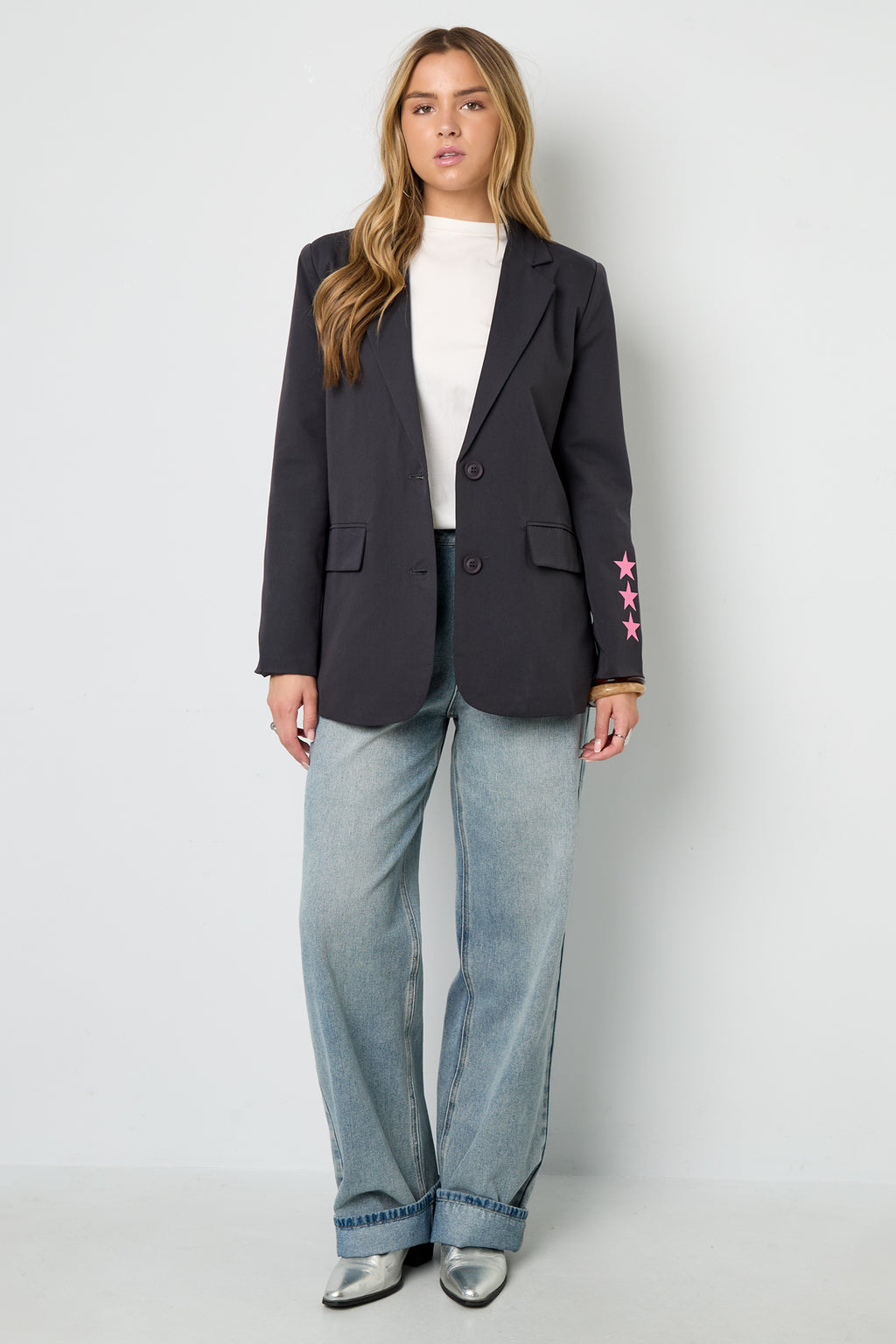 Geweven Polyestervezel Vrouwen Suit Set Casual Letters Ontwerp